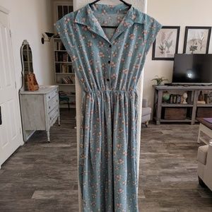 Blue floral maxi dress